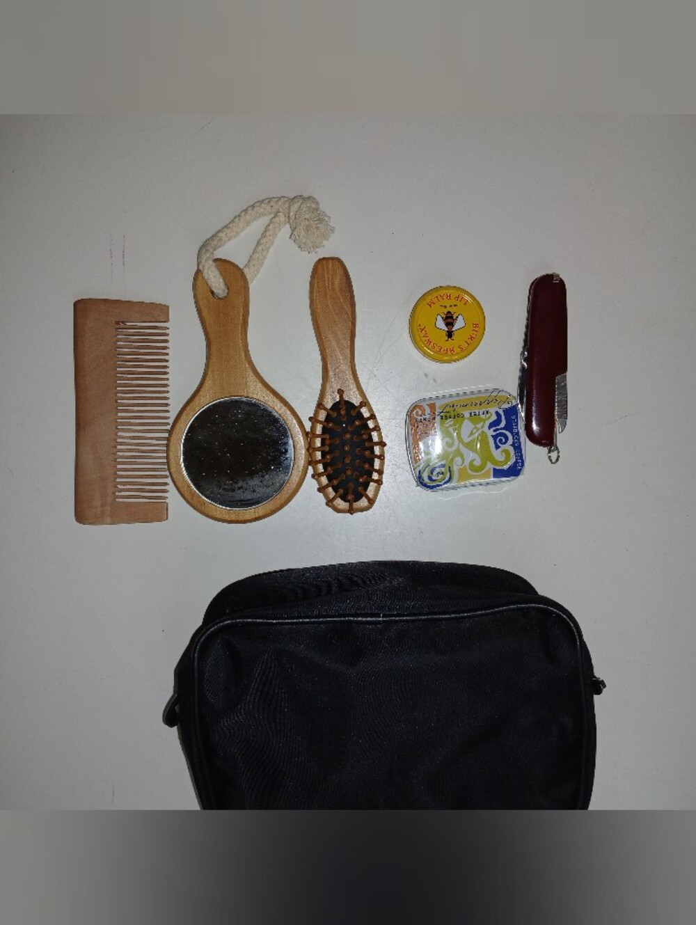 Men's Black Travel Dopp Kit with Grooming Tools